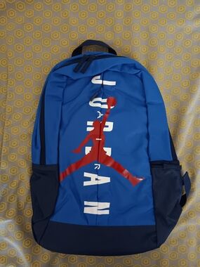 Jordan Blue Backpack with Red Jumpman and White Lettering NWOT